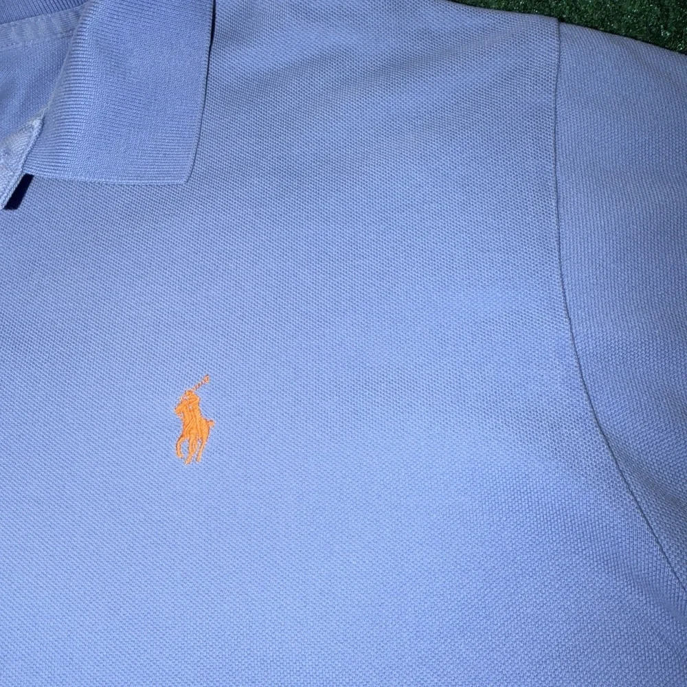 Polo Ralph Lauren Blue Polo Shirt Men's Size XL Orange Horse 100% Cotton